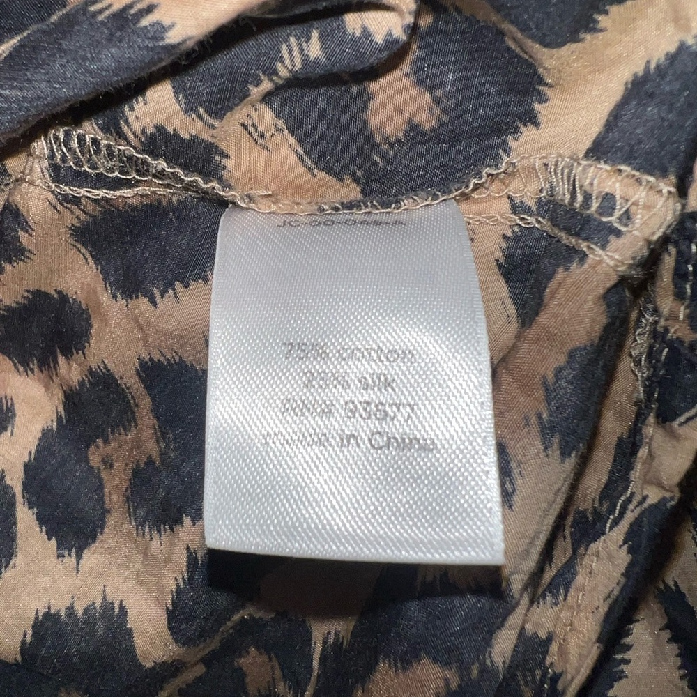 Jcpenney Leopard Print Button Down Silk Blouse Si… - image 5